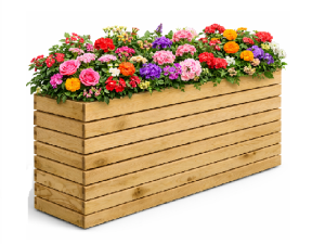 Jardiniera din lemn Borsa 100x50x70 cm pentru exterior, design modern si rezistent