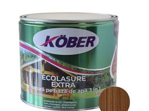 Lazură Kober Ecolasure Extra 3 in 1 pentru lemn,pe baza de apa, alun, 2.5 l