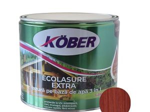 Lazură Kober Ecolasure Extra 3 in 1 pentru lemn, pe baza de apa, trandafir, 2.5 l