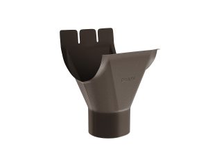 Racord jgheab 125 mm - burlan 90 mm, pentru sistem pluvial, Bilka, metalic, maro (RAL 8019), mat, 0.6 mm