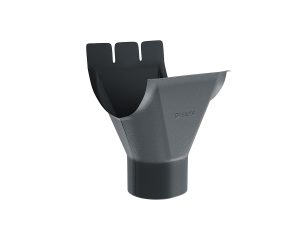 Racord jgheab 125 mm - burlan 90 mm, pentru sistem pluvial, Bilka, metalic, grafit (RAL 7024), mat
