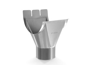 Racord jgheab 125 mm - burlan 90 mm, pentru sistem pluvial, Bilka, metalic, Magnelis, gri, lucios, 0.6 mm