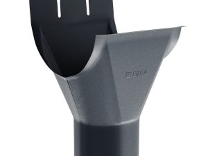 Racord jgheab 125 mm - burlan 90 mm, pentru sistem pluvial, Bilka, metalic, gri antracit (RAL 7016), mat, 0.6 mm