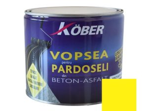 Vopsea acrilica pentru beton Kober, interior / exterior, galben, RAL1023, 2.5 L