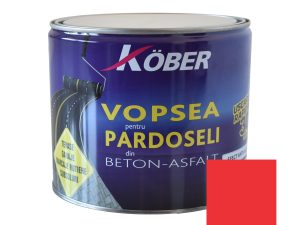 vopsea acrilică pentru beton kober roșu ral 3020, antiderapantă, ideală pentru pardoseli interioare și exterioare, trepte și rampe