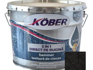 Vopsea alchidică Kober Hammer, 3-în-1, metal, negru E81900, 10 L