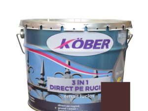 vopsea alchidică pentru metal kober 3 în 1, aplicabilă direct pe rugină, maro RAL 8017, antirugină, pentru interior și exterior, 10 L
