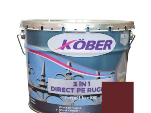 vopsea alchidică pentru metal kober 3 în 1, aplicabilă direct pe rugină, vișiniu RAL 3005, antirugină, pentru interior și exterior, 10 L