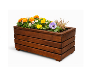 Jardiniera B11 palisandru din lemn – solutie eleganta si durabila pentru amenajari exterioare