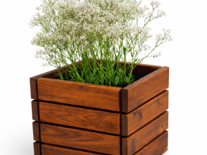 Jardiniera din lemn modern, palisandru pentru exterior, design elegant si durabil