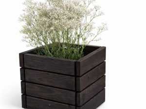 Jardiniera din lemn modern, wenge pentru exterior, design elegant si durabil