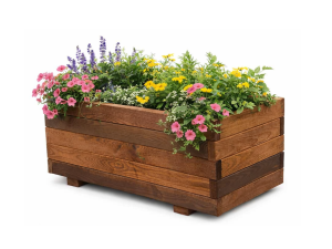 Jardinieră din lemn Veve, dreptunghiulară, potrivită pentru plante decorative sau legumicole, ideală pentru grădină, terasă sau balcon.