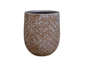 Ghiveci din fibra de ciment, exterior, maro, rotund, 52 x 59 cm