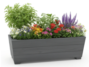 Jardiniera lemn IZI gri antracit exterior