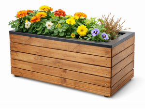Jardiniera din lemn Venice pentru exterior, design modern, rezistenta la intemperii