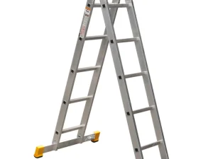 Scara aluminiu Forte 4205, dubla, 2 x 5 trepte, inaltime 1.51 m, 150 kg