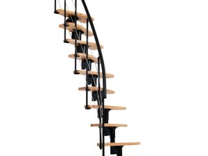 Scară modulară Nizza, fag, metal negru, 293 cm
