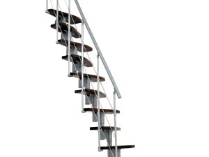 Scară modulară Nizza, nuc, metal gri, 293 cm