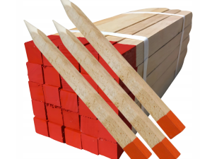 Tarusi lemn tratat, cap colorat, 50 x 50 x 500 mm, 25 buc